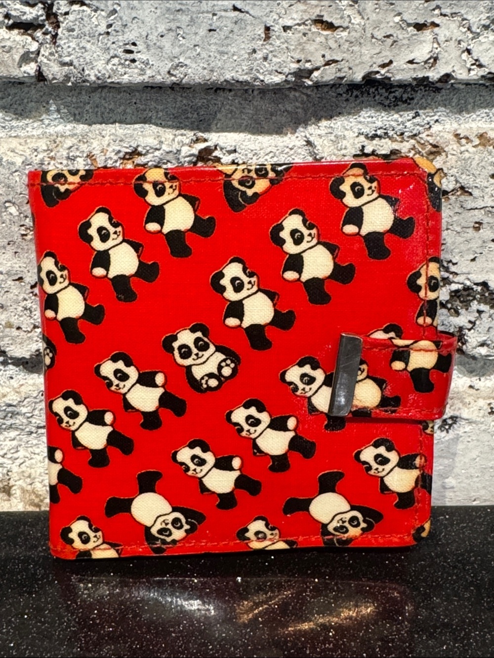 AVON Vintage Rare Toy Panda Print Vinyl Wallet Kawaii Rockabilly